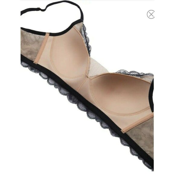 🆕NATORI Muse Full Wireless T-Shirt Bra 32C Black #733251 - Picture 7 of 12